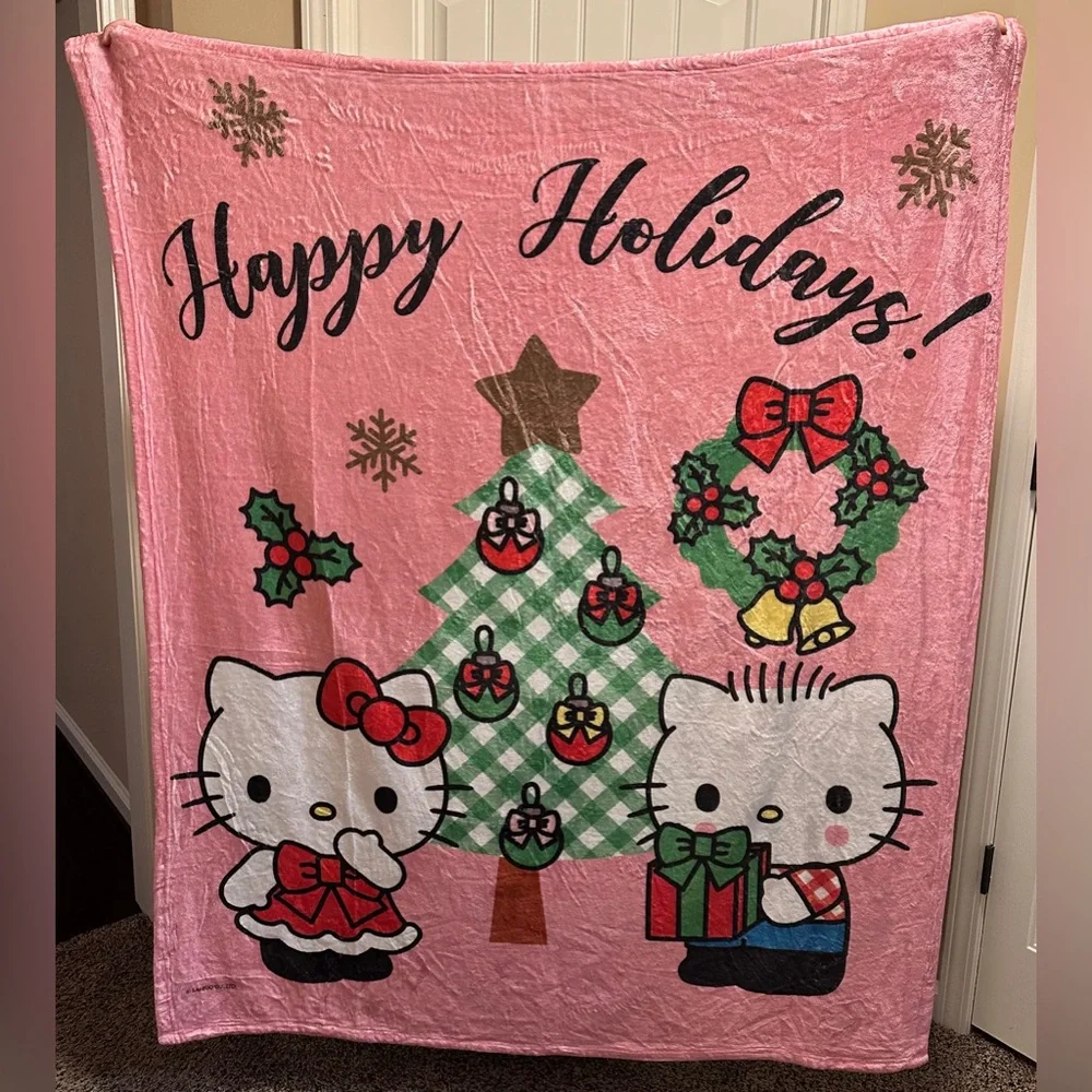 Northwest Pink and Red Holiday Blanket with Festive Charm
